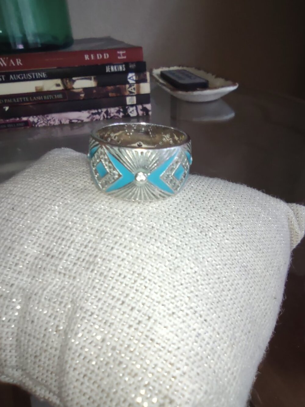 Serene Western Turquoise and silver eternity band size 7